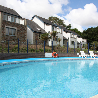 Outdoor heated swimming pool