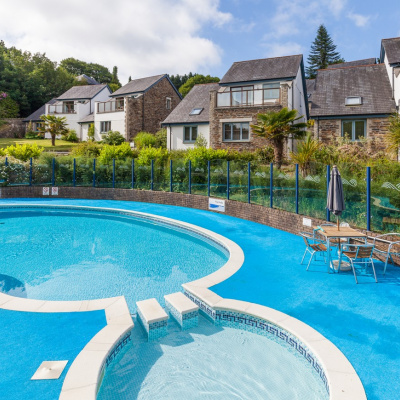 Outdoor heated swimming pool
