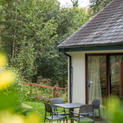 Outdoor patio with garden furniture
