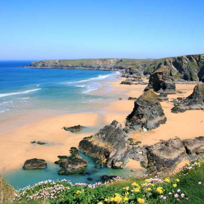 Bedruthan Steps, 10 minute drive away