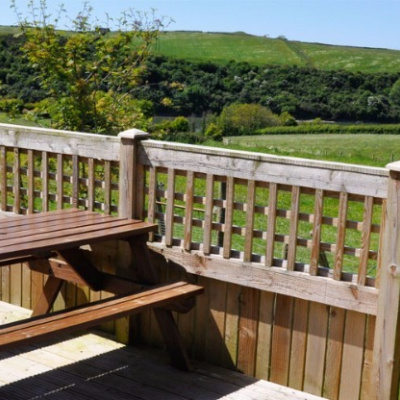 Decked garden with views