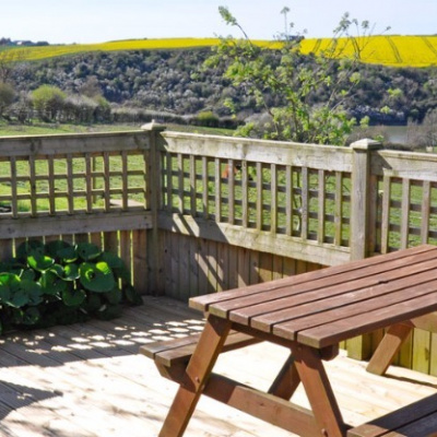 Decked garden with views