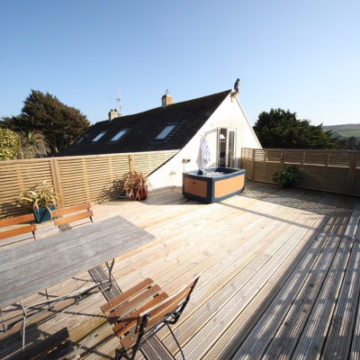 Decking and private hot tub