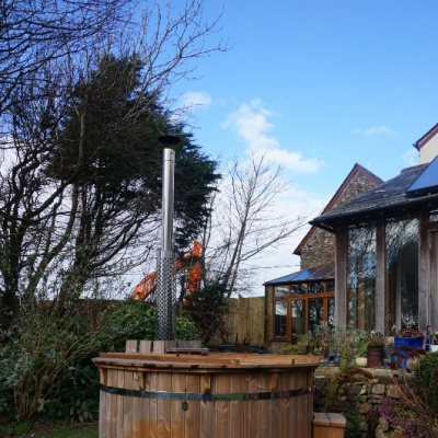 Wood fired hot tub!