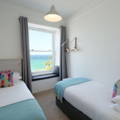 Twin room with sea views