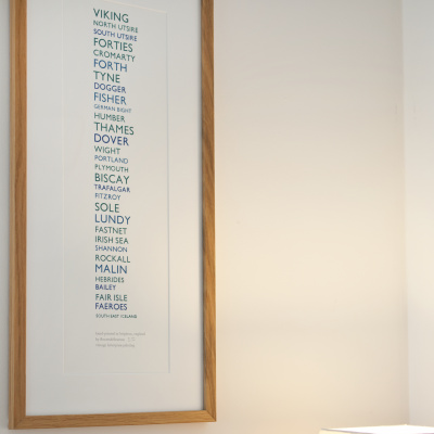 Modern artwork throughout the apartment