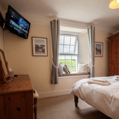 Watch TV or the view from the comfort of bed