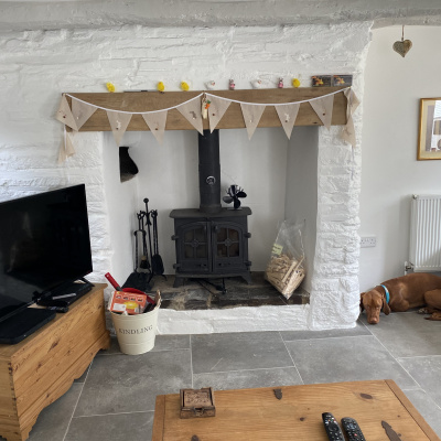 Inglenook fireplace, wood burning stove and original beams