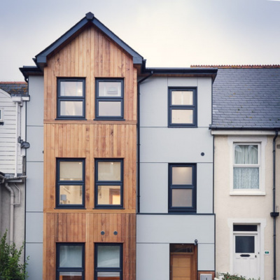 Parking for one car to the front of the house