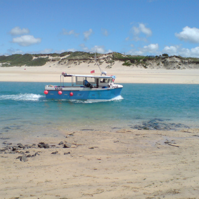Fishing boat returning to Hayle from the sea