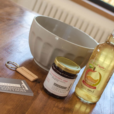 Complimentary cider, made from apples from our own orchard