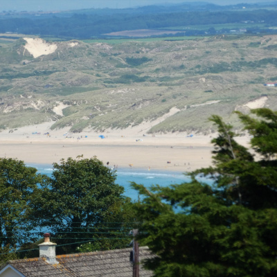 View of Hayle Towans from Master Bedroom window using a zoom lens