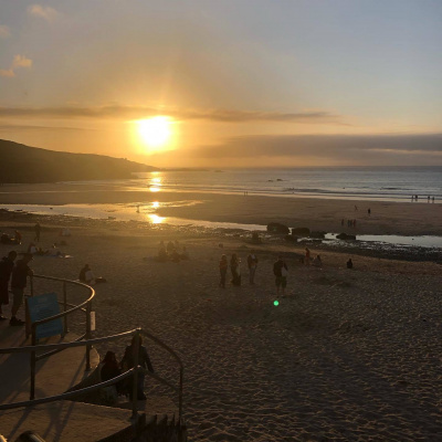 Sunset on Porthmeor beach 