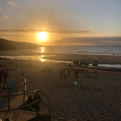 Sunset on Porthmeor beach 