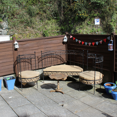 Patio behind the house