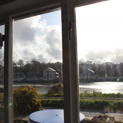 View onto river from the living room 