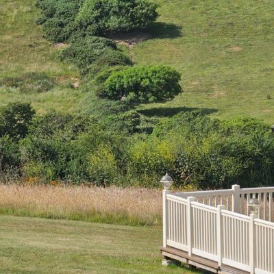 Tamarisk decking, fantastic view. Ornate lighting