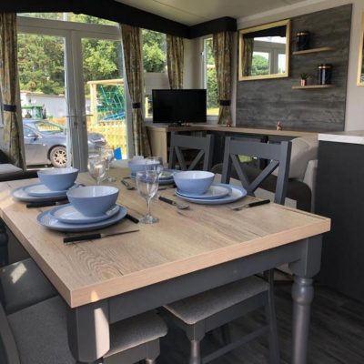Inside dining table and chairs